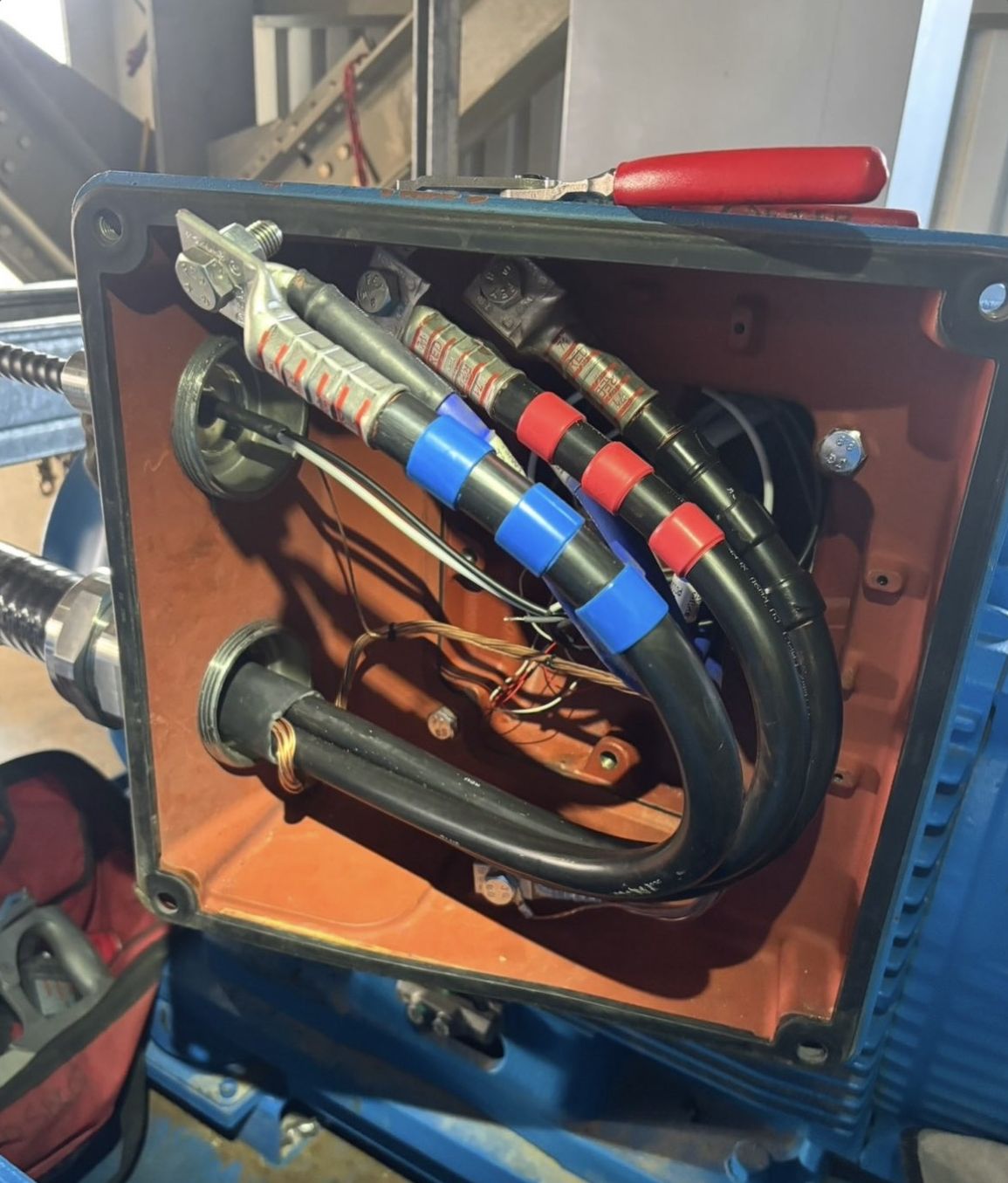 Motor junction box terminations